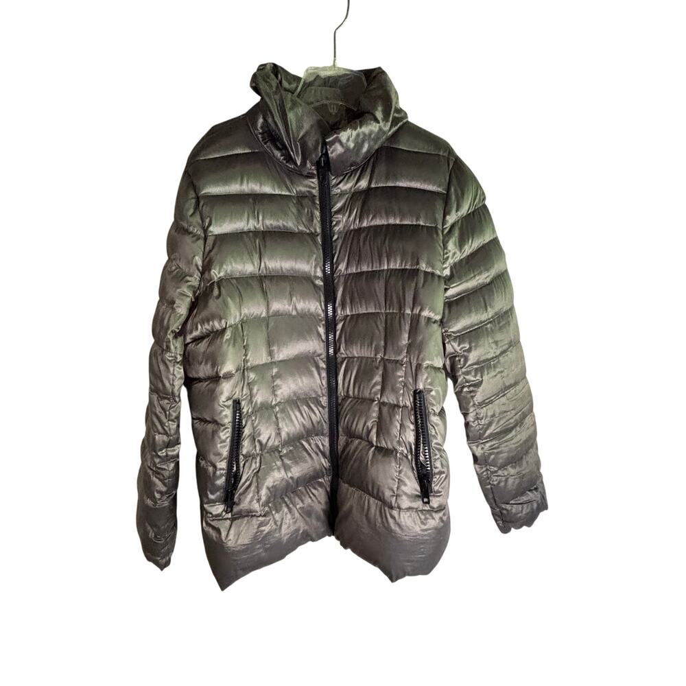 Covington Down Puffer Jacket Metallic Gray Womens XL Coat